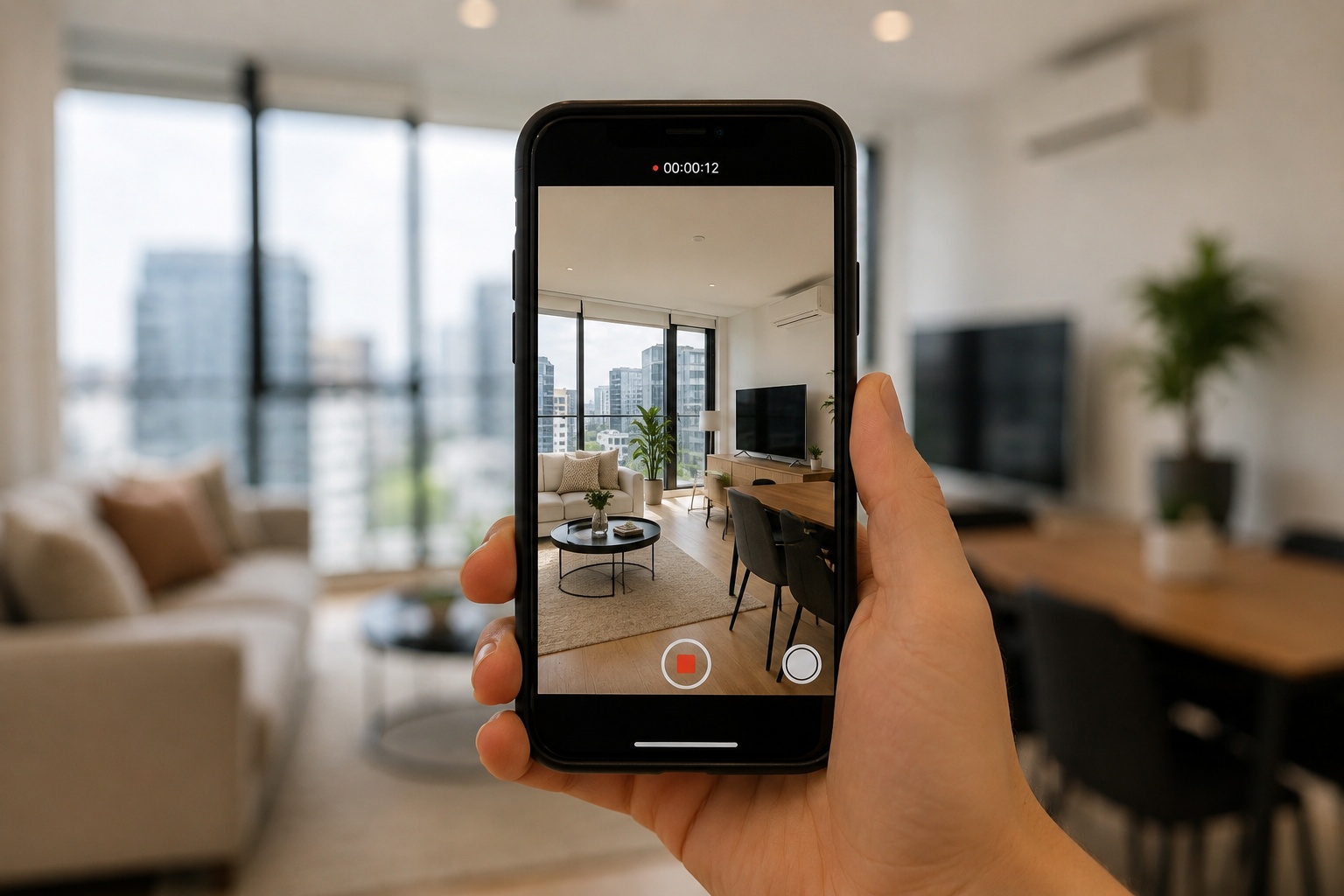 A local films a Sydney property on their phone